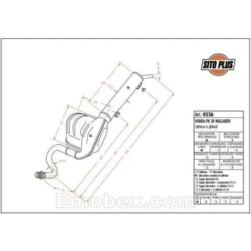 Escape Sito Honda PK 50 Wallaroo (fijacion por rosca) Sitoplus 0536 - vista 1