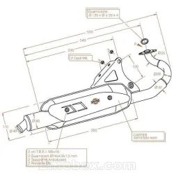 Escape Sito Malaguti F 12 Phantom (aire / refrigeracion por agua) hasta 1998 Sitoplus homologado 0565 - vista 1