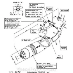 Escape Leovince Piaggio Typhoon 50 2009-2016 Touring homologado 5512 - vista 1