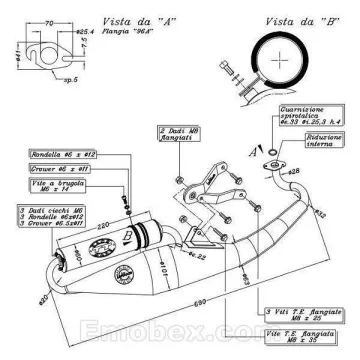 Escape Leovince Yamaha Aerox 50 KAT (refrigeracion por agua) 2004-2012 Hand Made TT homologado 4054 - vista 3