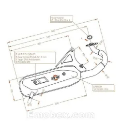 Escape Sito Yamaha JOG - AXIS - YE 50 ZEST - Breeze 1994-1995 Sitoplus Homologacion francesa 0556 - vista 1 Escape Sito Yamaha JOG - AXIS - YE 50 ZEST - Breeze 1994-1995 Sitoplus Homologacion francesa 0556 - vista 1