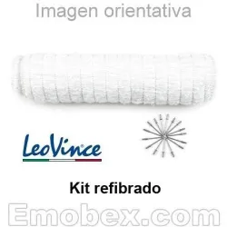 Kit recambio fibra de vidrio para escapes Leovince LV One - Oval - Factory (remaches incluidos) Kit recambio fibra de vidrio para escapes Leovince LV One - Oval - Factory (remaches incluidos)