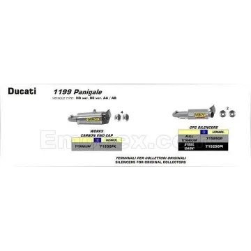 Escape Arrow Ducati 1199 Panigale 2012-2015 Works Titanio copa Carbono - vista 3