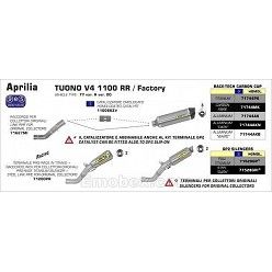 Escape Arrow Aprilia Tuono V4 1100 2015-2016 Race-tech Aluminio Dark copa Carbono - vista 2