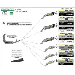 Escape Kawasaki Z900 2017-2019 Arrow ProRace Dark copa Inox - vista 2