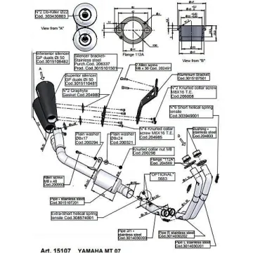 Escape completo Leovince GP Duals Yamaha MT07 2014-2020 - vista 4