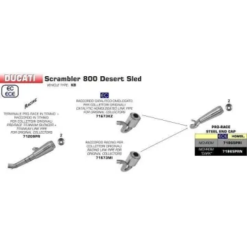 Escape Ducati Scrambler 800 Desert 2017-2018 Arrow ProRace Full Titanio - vista 2