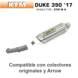 Escape Arrow KTM Duke 390 2017-2018 Thunder Aluminio copa Inox - vista 1 Escape Arrow KTM Duke 390 2017-2018 Thunder Aluminio copa Inox - vista 1