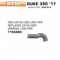 Descatalizador KTM Duke 390 2017 Arrow 71668MI - vista 1