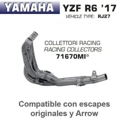 Colectores Arrow Yamaha R6 2017-2020 