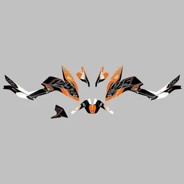 Kit vinilo Deco Up Maximize KTM Duke 125 2011-2016 Negro - Naranja - vista 2