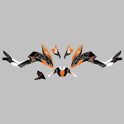 Kit vinilo Deco Up Maximize KTM Duke 125 2011-2016 Negro - Naranja - vista 2