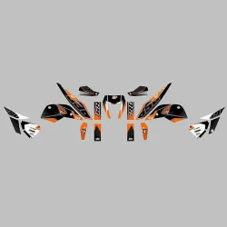 Kit vinilo Deco Up Maximize KTM Duke 690 - R 2010-2015 Negro - Naranja - vista 1