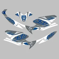 Kit vinilo Deco Up Maximize Suzuki SV 650 2008 en adelante Gris - Blanco - vista 2