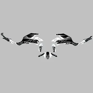 Kit vinilo Deco Up Maximize Yamaha MT07 2014-2017 Negro - Blanco - vista 2