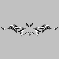 Kit vinilo Deco Up Maximize Yamaha Tracer 900 2015 en adelante Negro - Blanco - vista 2
