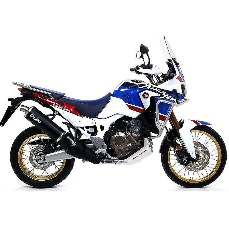 Escape Honda Africa Twin ADV Sports 2018-2020Arrow Racetech Aluminio Dark copa Inox - vista 1