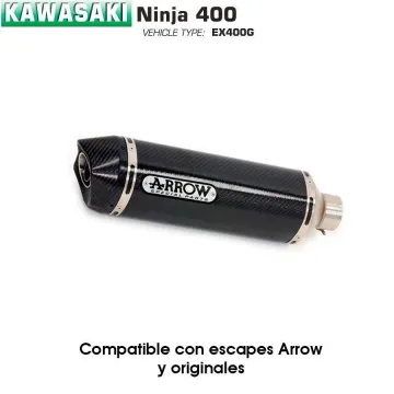 Escape Kawasaki Ninja 400 2018-2021 Arrow Racetech Carbono copa Carbono - vista 1