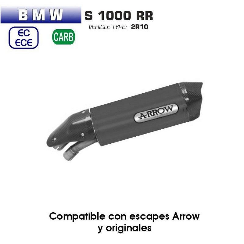 Escape BMW S1000RR 2017-2018 Arrow Racetech Aluminio Dark - vista 1