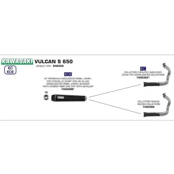 Escape completo Kawasaki Vulcan S 650 2017-2020 Arrow Rebel Dark - vista 3