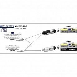 Escape Yamaha Xmax 400 2017-2020 Arrow Urban Aluminio Dark - vista 3