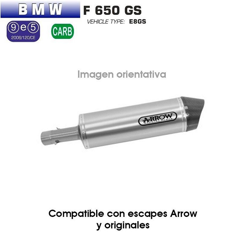 Escape Arrow BMW F650 GS 2008-2012 Maxi Racetech Aluminio copa Carbono - vista 1