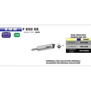 Escape Arrow BMW F650 GS 2008-2012 Maxi Racetech Dark Aluminio copa Carbono - vista 2