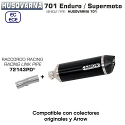 Escape Husqvarna 701 2017-2020 Arrow Racetech Aluminio Dark - vista 1 Escape Husqvarna 701 2017-2020 Arrow Racetech Aluminio Dark - vista 1