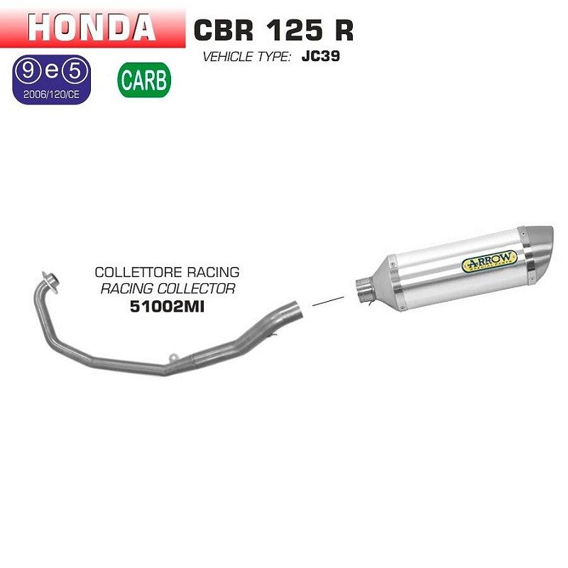 Escape completo Arrow Honda CBR 125 R 2004-2010 Street Thunder Aluminio 51501AO - vista 1