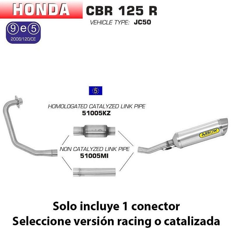 Escape completo Arrow Honda CBR 125 R 2011-2016 Street Thunder Aluminio 51506AO - vista 1