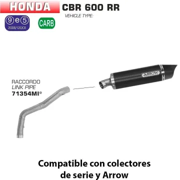 Escape Arrow Honda CBR 600 RR 2007-2008 Indy-Race Dark Aluminio copa Carbono - vista 1