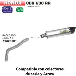Escape Arrow Honda CBR 600 RR 2009-2012 Indy-Race Aluminio copa Carbono - vista 1 Escape Arrow Honda CBR 600 RR 2009-2012 Indy-Race Aluminio copa Carbono - vista 1