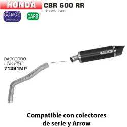 Escape Arrow Honda CBR 600 RR 2009-2012 Indy-Race Dark Aluminio copa Carbono - vista 1