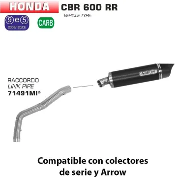 Escape Arrow Honda CBR 600 RR 2013-2016 Indy Race Carbono copa Carbono - vista 1