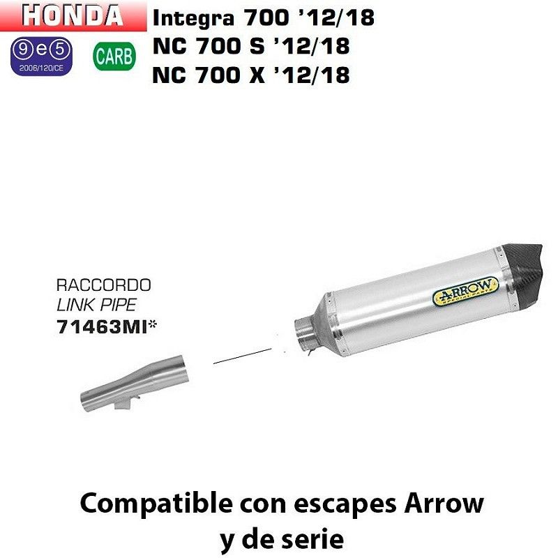 Escape Arrow Honda NC 700 - 750 2012-2018 Racetech Aluminio copa Carbono 71796AK - vista 1