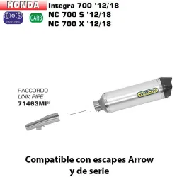 Escape Arrow Honda NC 700 - 750 2012-2018 Racetech Aluminio copa Carbono 71796AK - vista 1 Escape Arrow Honda NC 700 - 750 2012-2018 Racetech Aluminio copa Carbono 71796AK - vista 1