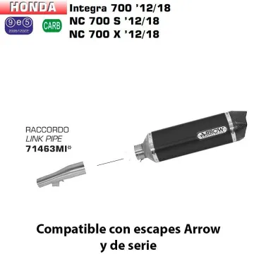 Escape Arrow Honda NC 700 - 750 2012-2018 Racetech Aluminio Dark copa Carbono - vista 1