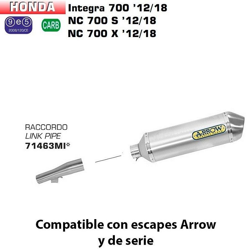 Escape Arrow Honda NC 700 - 750 2012-2018 Racetech Aluminio copa Inox - vista 1