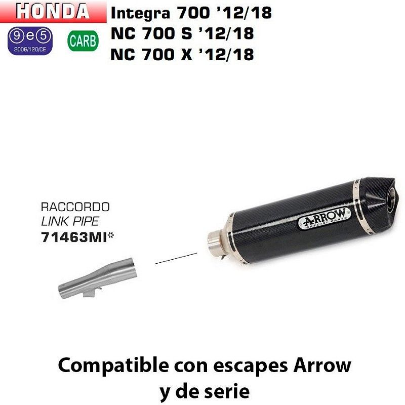 Escape Arrow Honda NC 700 - 750 2012-2018 Racetech Carbono copa Carbono - vista 1