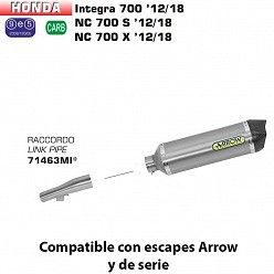 Escape Arrow Honda NC 700 - 750 2012-2018 Racetech Titanio copa Carbono - vista 3