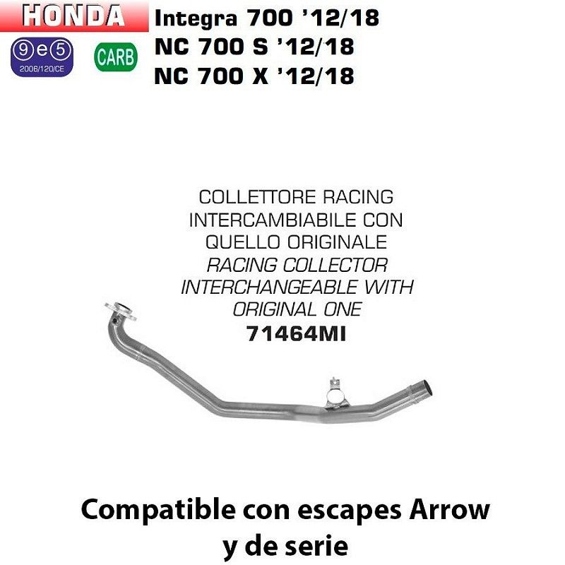Colectores Arrow racing Honda Integra 700 - 750 2012-2018 