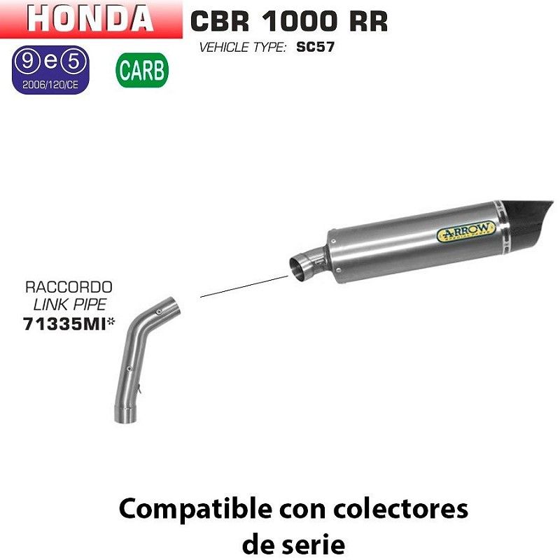 Escape Arrow Honda CBR 1000 RR 2004-2007 Maxi Racetech Titanio copa Carbono 71684PK - vista 1