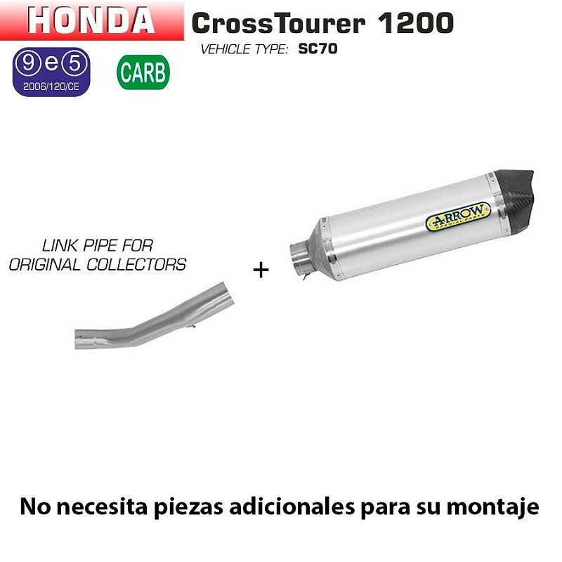 Escape Arrow Honda Crosstourer 1200 2012-2018 Racetech Aluminio copa Carbono 71798AK - vista 1