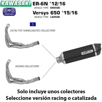 Escape completo Arrow Kawasaki ER-6N-F 2012-2016 Racetech Aluminio Dark copa Carbono - vista 3