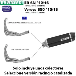 Escape completo Arrow Kawasaki ER-6N-F 2012-2016 Racetech Aluminio Dark copa Carbono - vista 3