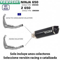 Escape completo Kawasaki Ninja 650 Arrow Racetech Carbono copa Carbono - vista 1