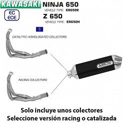 Escape completo Kawasaki Ninja 650 Arrow Racetech Aluminio Dark copa Inox - vista 1