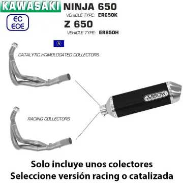 Escape completo Kawasaki Ninja 650 Arrow Racetech Aluminio Dark copa Inox - vista 1