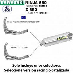 Escape completo Kawasaki Z650 2017-2020 Arrow Racetech Aluminio copa Inox - vista 2