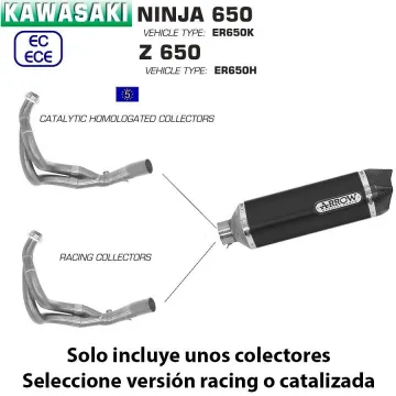 Escape completo Kawasaki Z650 2017-2020 Arrow Racetech Aluminio Dark copa Carbono - vista 2